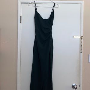 Dark green dress with slit